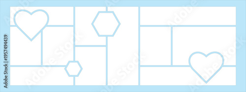 Photo mosaic collage of picture frame templates, vector images album background. Photo mosaic collage for photography montage with square  picture frames for gallery and photo album layout. eps10.