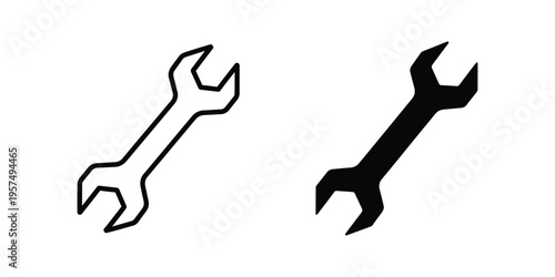 flat design wrench and adjustable spanner tools vector illustration