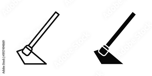 flat design snow shovel and ice scraper tools vector illustration