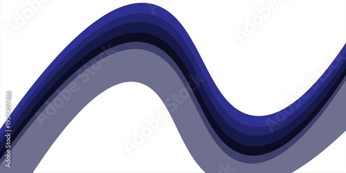Abstract Blue Layered Wave Background with Smooth Curves