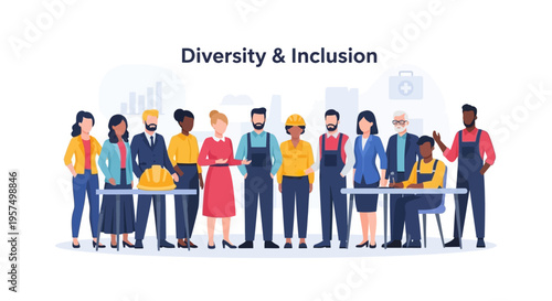 Professional Diversity & Inclusion in the Workplace: A Multiracial and Multifaceted Team Collaborating