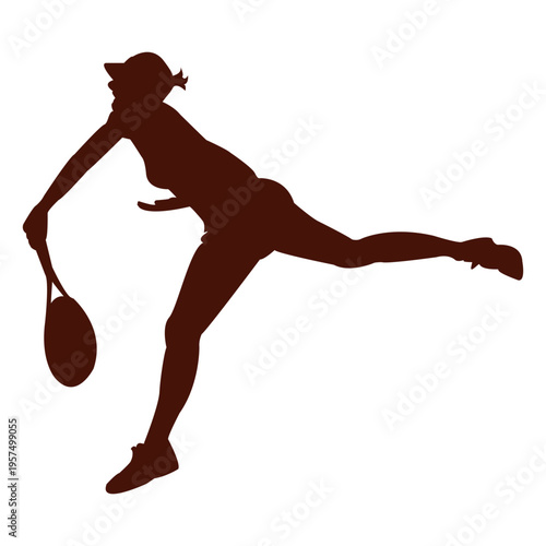 Tennis girl hitting ball