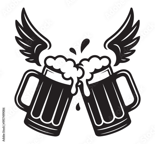 Cheers with wings beer mugs