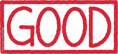 good 긍정적인 붉은 색 도장 마크