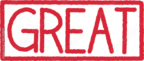 great 멋진 붉은 색 도장 마크