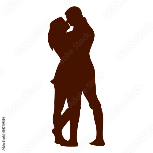 Couple kissing silhouette