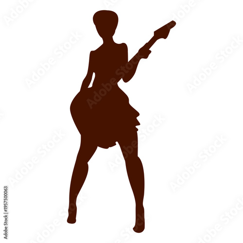 Music guitar woman musician silhouette