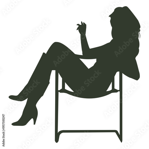 Woman sitting silhouette relaxed