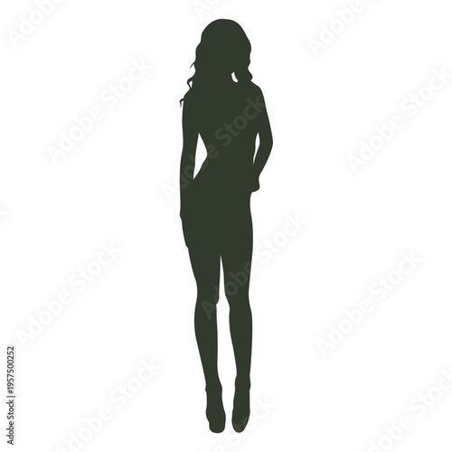 Woman standing pose silhouette attractive