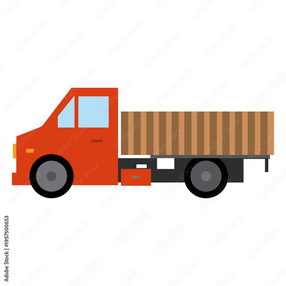 Naklejka premium Truck carry red