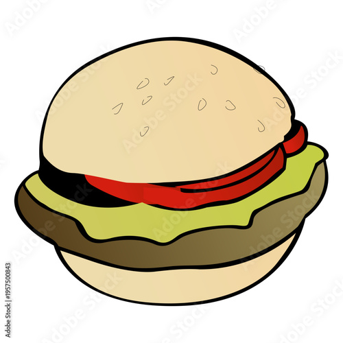 American burger cartoon