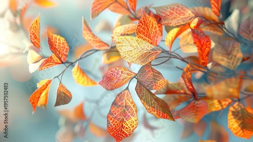 Video A detailed shot of a bunch of leaves on a tree branch, perfect for s and design projects