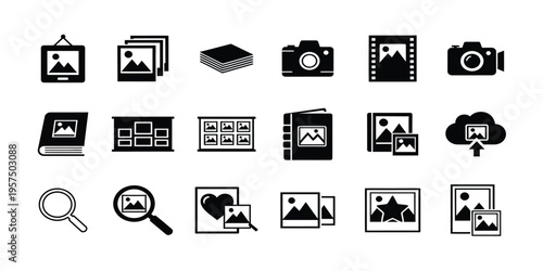 Collection of photography and image editing icons