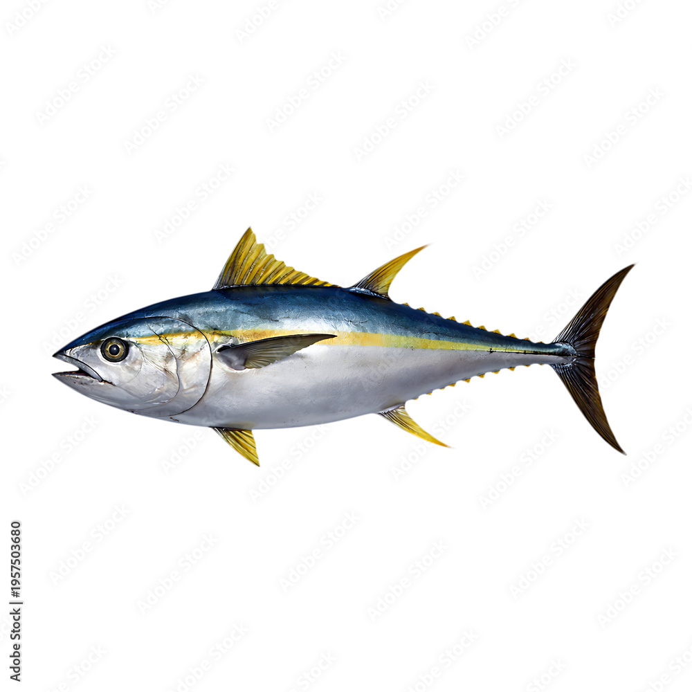 Fototapeta premium Atlantic bluefin tuna illustration on transparent background