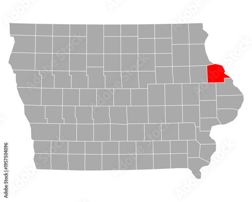 Karte von Dubuque in Iowa