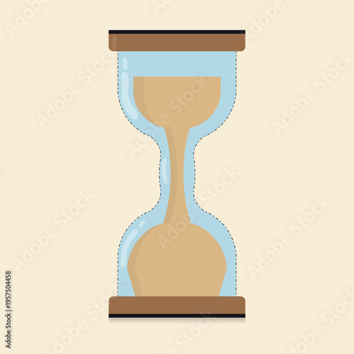 Minimalist Hourglass Sand Timer Flat Vector Illustration. Fully editable vector.