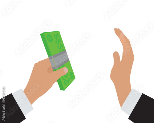 Stop corruption card. vector illustration