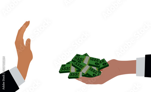 Stop corruption card. vector illustration