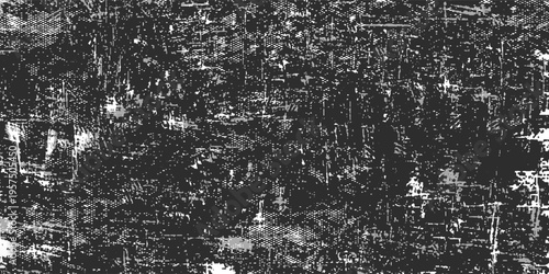 Black and white modern grunge style. Worn overlay texture. Abstract surface dust background concept and rough dirty wall. Worn, torn and weathered effect. Vector illustration, modern background.