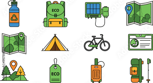 Set of medical data analytics and digital healthcare icons, flat vector illustrations of stethoscope, DNA strand, medical charts and health monitoring symbols isolated on white