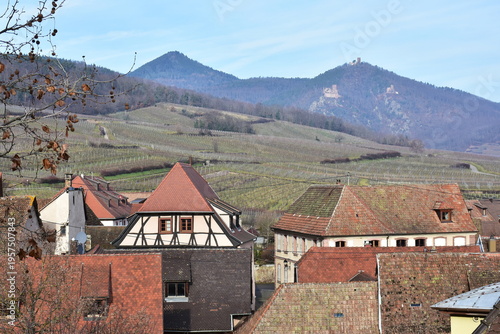 village Hunawihr and its vineyard in surroudings,Alsace,France