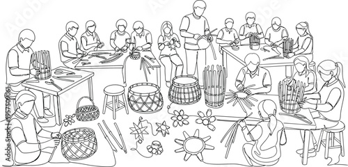 people sitting at tables eating food