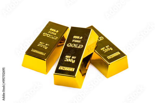 Golden Bars on White Background	
