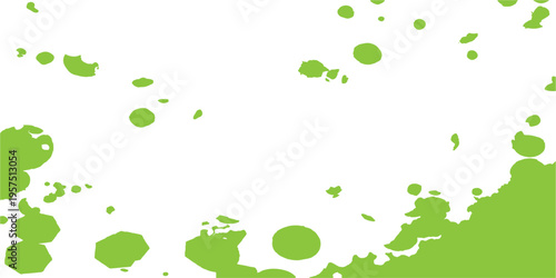 Abstract green paint splashes and blots create a seamless floral vector pattern featuring clover leaves and nature elements for a bright spring wallpaper design