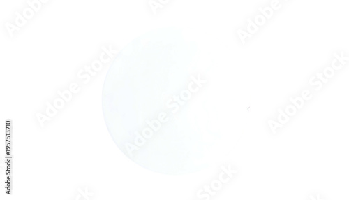 A stark white circle with a thin white outline is centered against a solid black backdrop