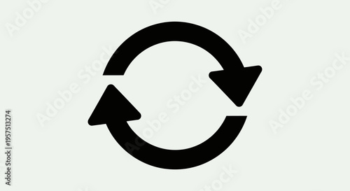 Minimalist refresh or reload icon in bold black silhouette style.