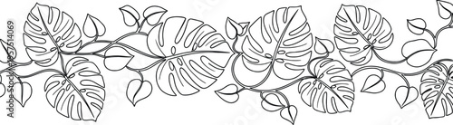 Intricate line drawing of interconnected leaves and branches