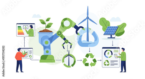 Sustainable Technology Process: Robotics, Renewable Energy & Recycling for Green Innovation & Environmental Management