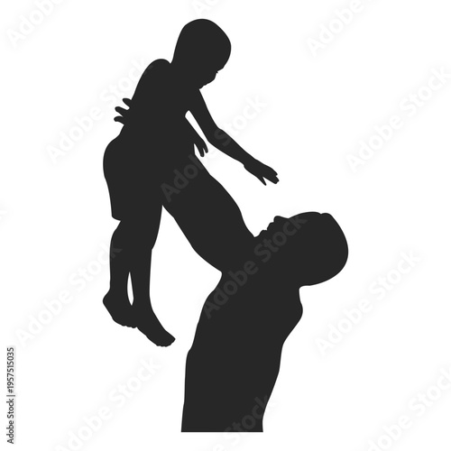 Man raising child