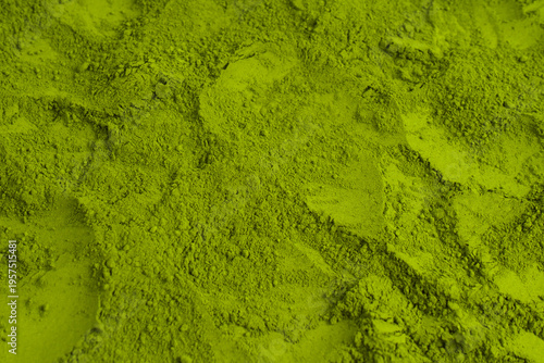 Matcha tea, matcha powder as a background.