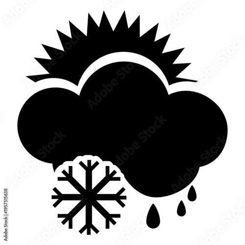 Sunny snowy rainy icon