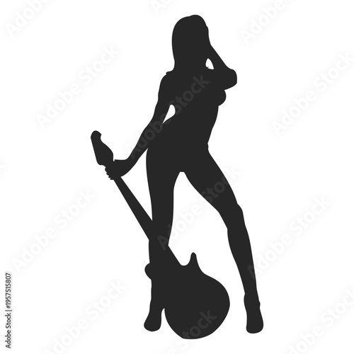 Woman guitarist silhouette