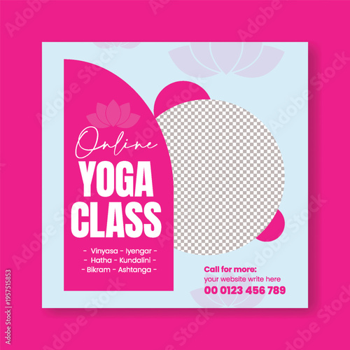 Modern Minimal Yoga Flyer Poster Template, Meditation Wellness Social Media Post Design for Spa Beauty Salon, Mindfulness Calm Fitness Healthy Lifestyle Promotional Graphics