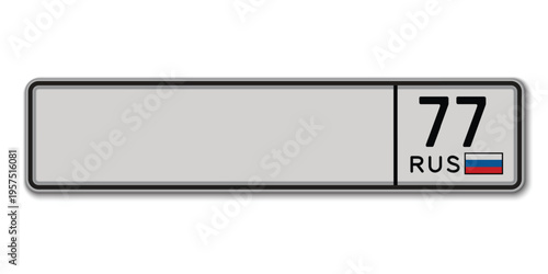 Russian license plate template with number 77