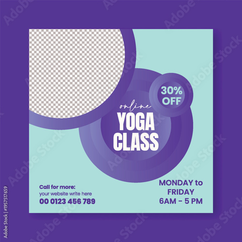 Minimal Yoga Meditation Social Media Post Template, Calm Wellness Spa Beauty Salon Square Flyer Poster, Mindfulness Fitness Self Care Digital Marketing Advertising Design