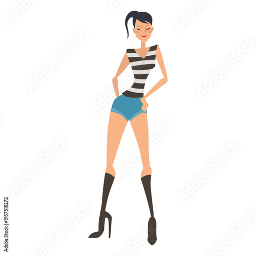 Beautiful brunette posing