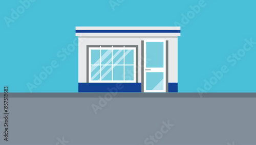 Storefront building shop exterior vector illustration design element for retail business architecture and commercial property concept