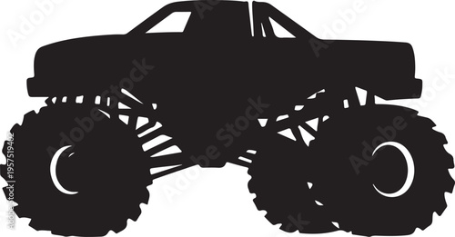 Monster truck silhouette Vector