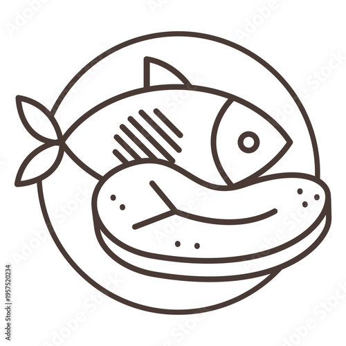 Meat icon beef fish