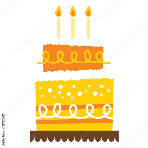 Yellow birthday cake