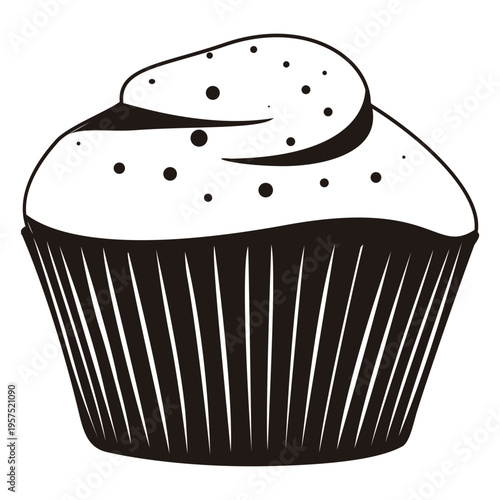 cupcake illustration with frosting