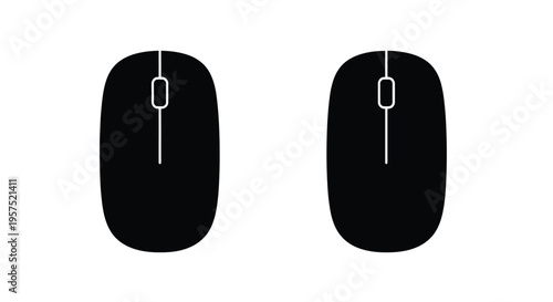 Two black computer mice icons displayed on a white background
