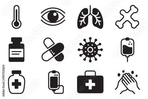 Medical and Healthcare Solid Icon Collection