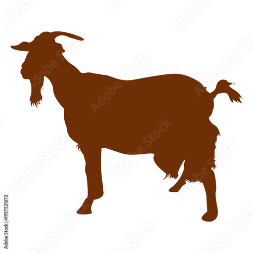 Goat with beard silhouette