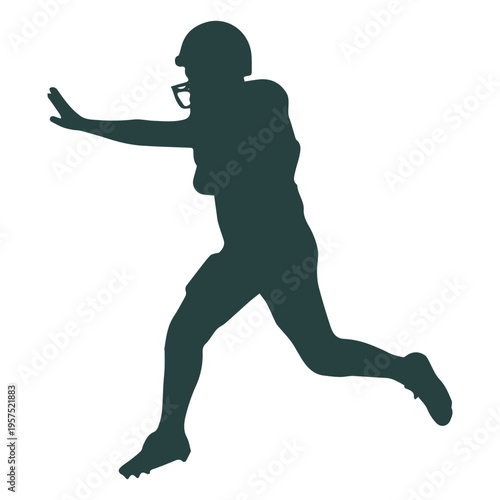 American football player pushing silhouette