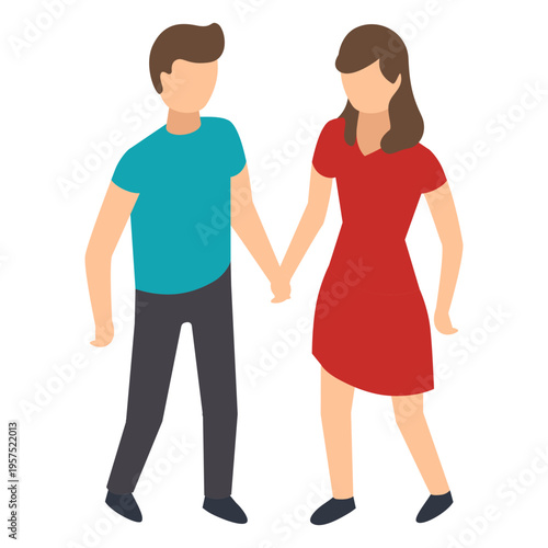 Couple hand in hand illustration